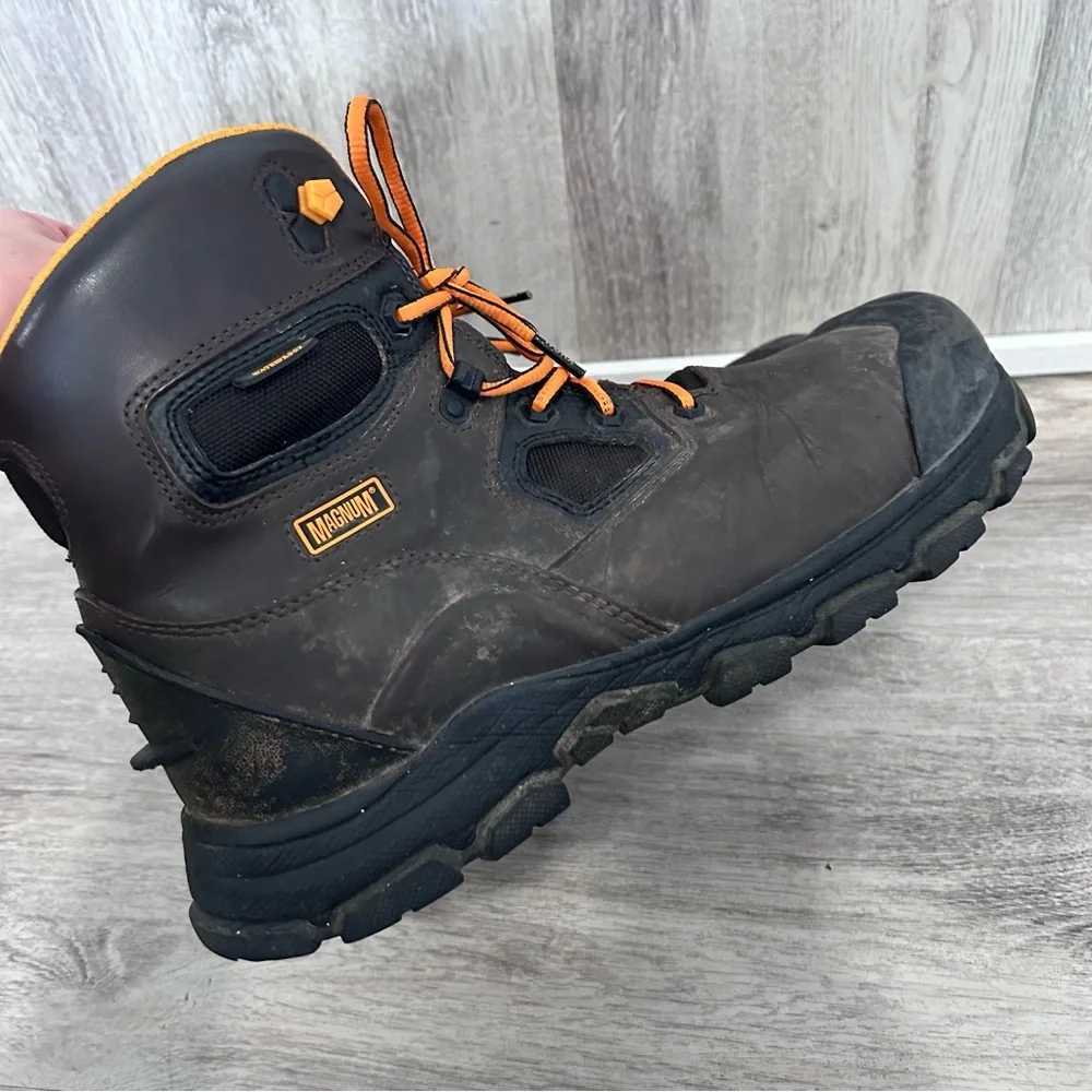 Magnum Barcelona 6.0 Safety Toe Work Boots Waterproof Men’s 10.5 Brown Orange